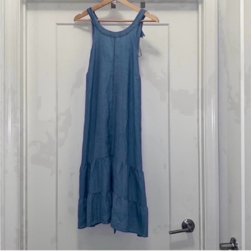 💙 NWT! TORRID High Neck Tiered Mini Dress - Chambray Blue - Size 1X - Picture 5 of 7